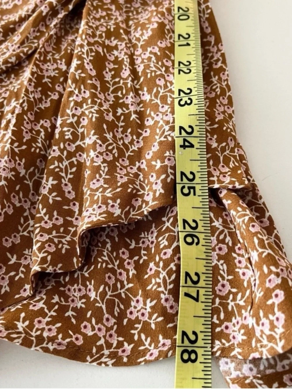 Free People Floral Faux Wrap Mini Dress Pockets Side Zip Boho Size XS - Picture 9 of 12